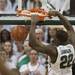 Michigan State sophomore Branden Dawson dunks the ball during the first half at Breslin Center in East Lansing on Tuesday, Feb. 12. Melanie Maxwell I AnnArbor.com